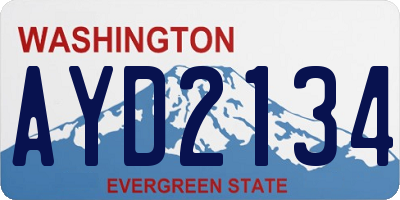 WA license plate AYD2134