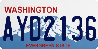 WA license plate AYD2136