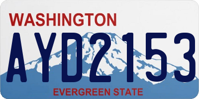 WA license plate AYD2153