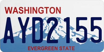 WA license plate AYD2155