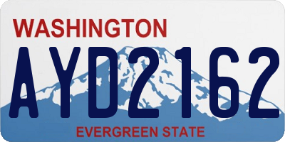 WA license plate AYD2162