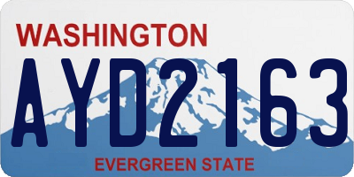 WA license plate AYD2163