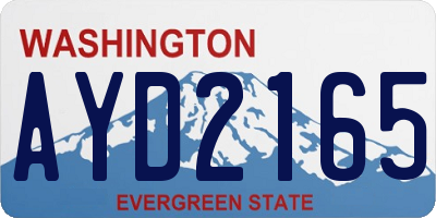 WA license plate AYD2165