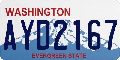 WA license plate AYD2167