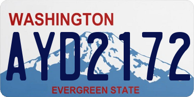 WA license plate AYD2172