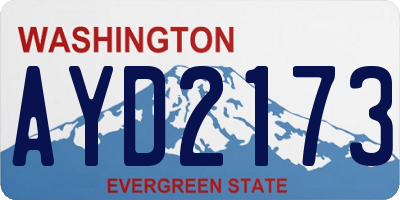 WA license plate AYD2173