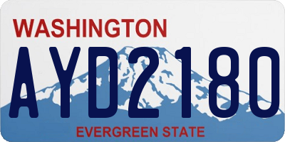 WA license plate AYD2180