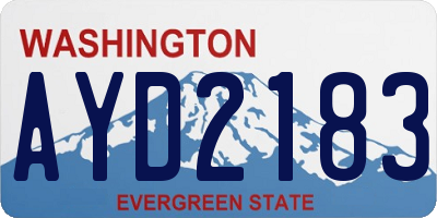 WA license plate AYD2183