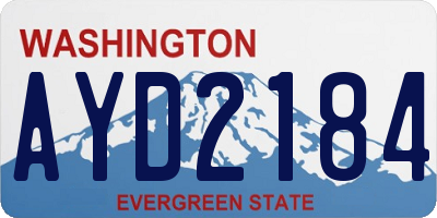 WA license plate AYD2184