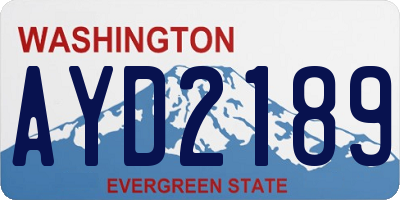 WA license plate AYD2189