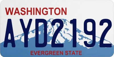 WA license plate AYD2192
