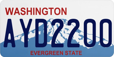 WA license plate AYD2200
