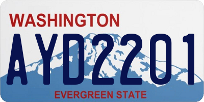WA license plate AYD2201