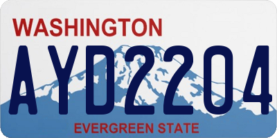 WA license plate AYD2204