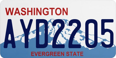 WA license plate AYD2205