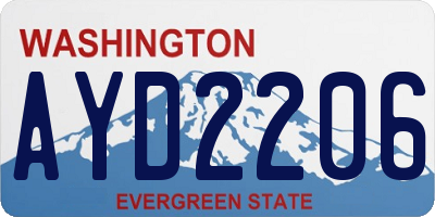 WA license plate AYD2206