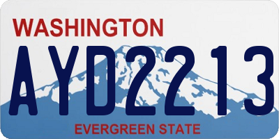 WA license plate AYD2213