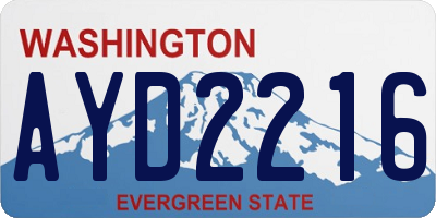WA license plate AYD2216