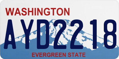 WA license plate AYD2218