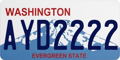 WA license plate AYD2222