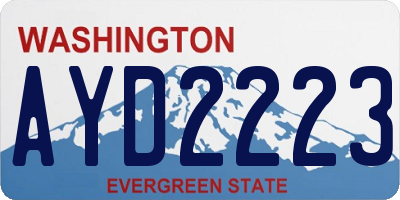 WA license plate AYD2223