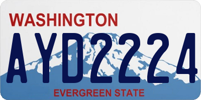 WA license plate AYD2224