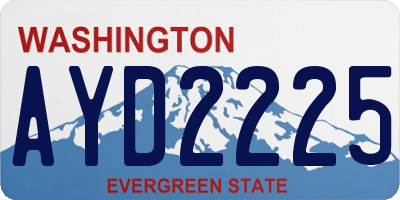 WA license plate AYD2225