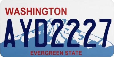 WA license plate AYD2227