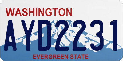 WA license plate AYD2231