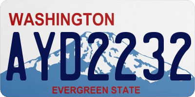 WA license plate AYD2232