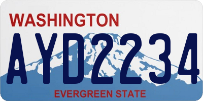 WA license plate AYD2234