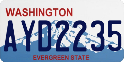 WA license plate AYD2235