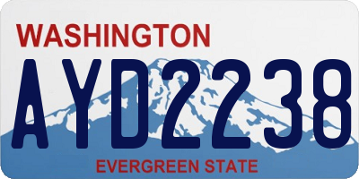 WA license plate AYD2238
