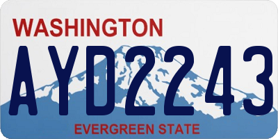 WA license plate AYD2243