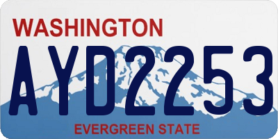 WA license plate AYD2253