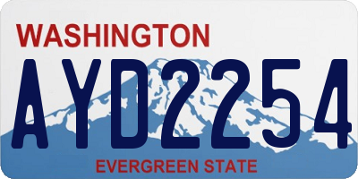 WA license plate AYD2254