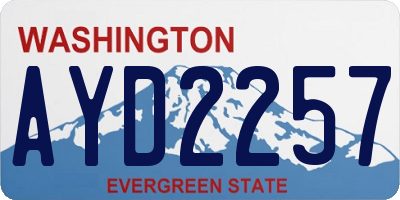 WA license plate AYD2257