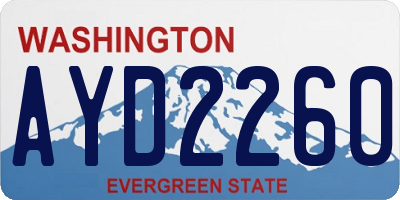 WA license plate AYD2260
