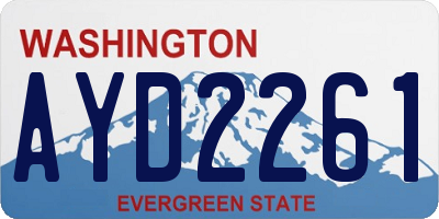 WA license plate AYD2261