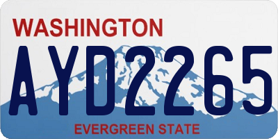 WA license plate AYD2265