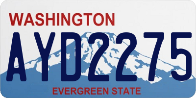 WA license plate AYD2275