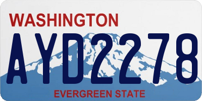WA license plate AYD2278