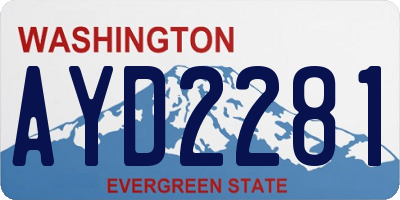 WA license plate AYD2281