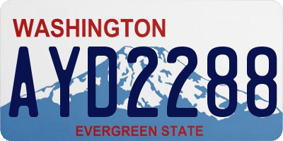 WA license plate AYD2288