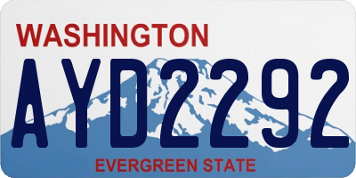 WA license plate AYD2292