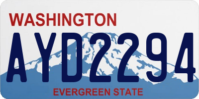WA license plate AYD2294