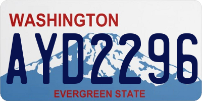 WA license plate AYD2296