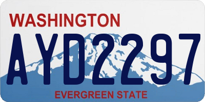 WA license plate AYD2297