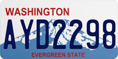 WA license plate AYD2298
