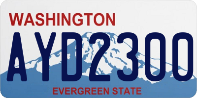 WA license plate AYD2300